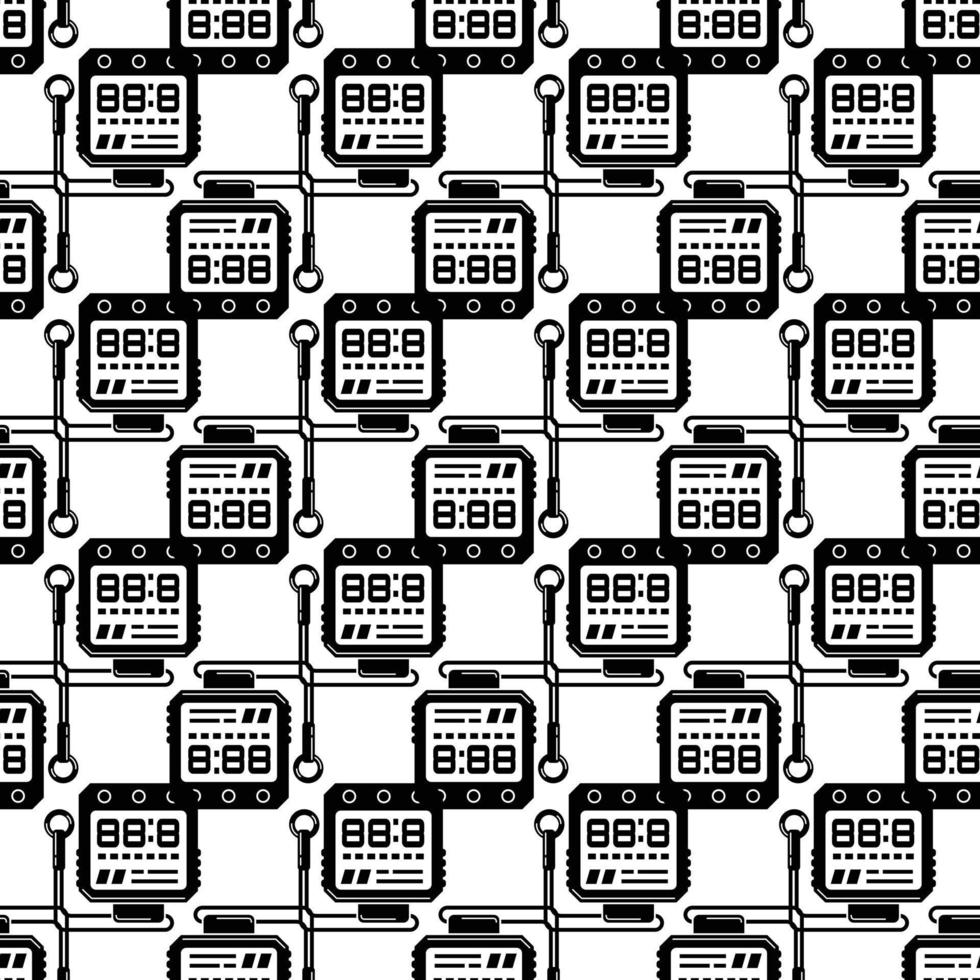 Hiking digital clock pattern seamless vector