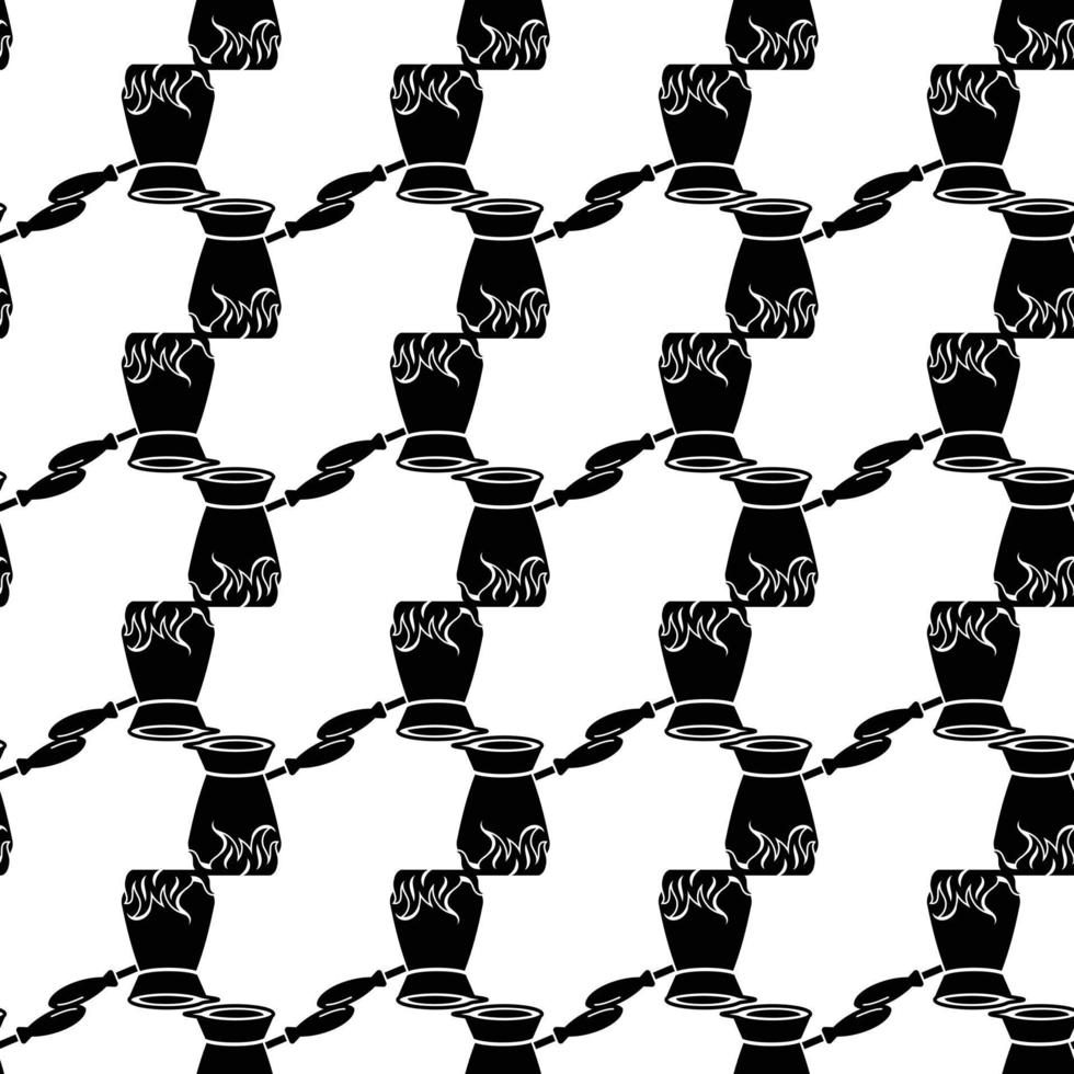 Burning coffee pot pattern seamless vector