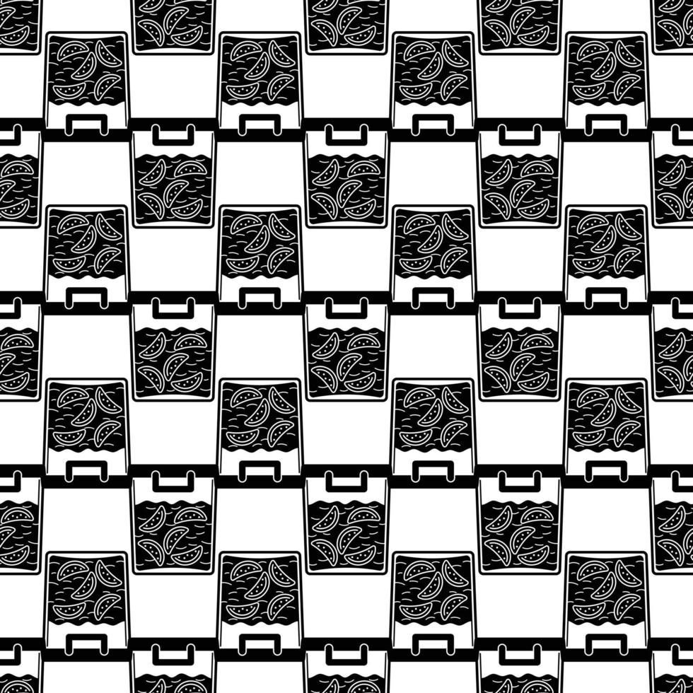 Full lunch box pattern seamless vector
