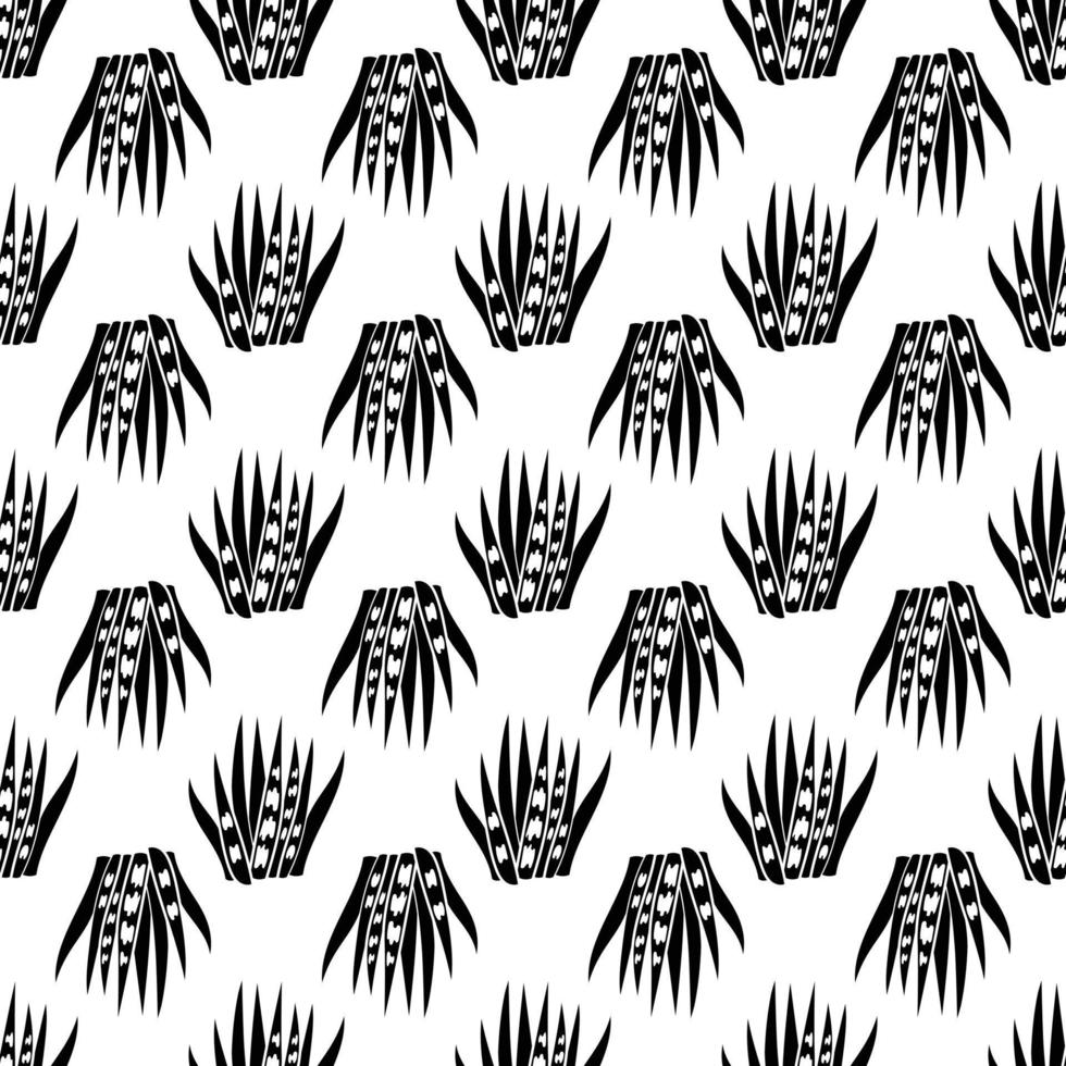 Long leaf succulent pattern seamless vector