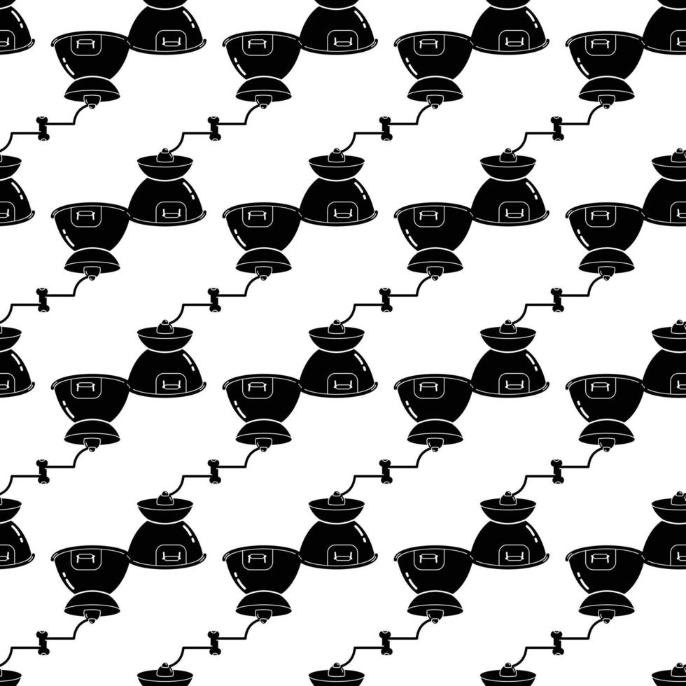 Hand coffee grinder pattern seamless vector