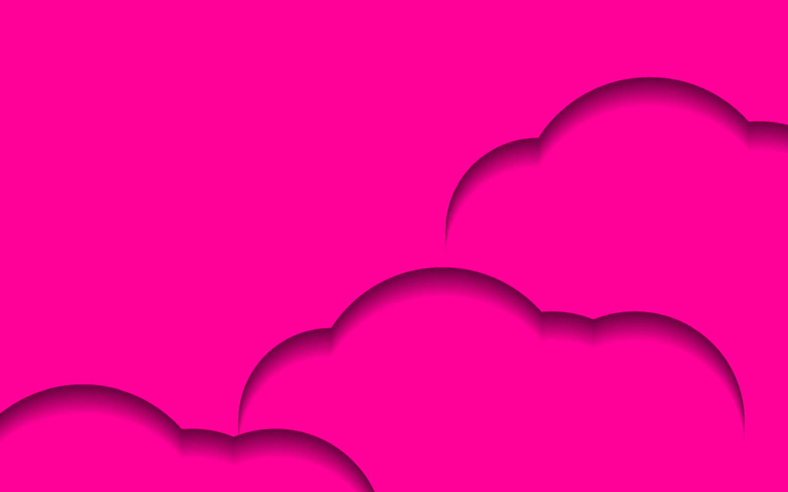 Abstract papercut  cloud sky pink color background vector