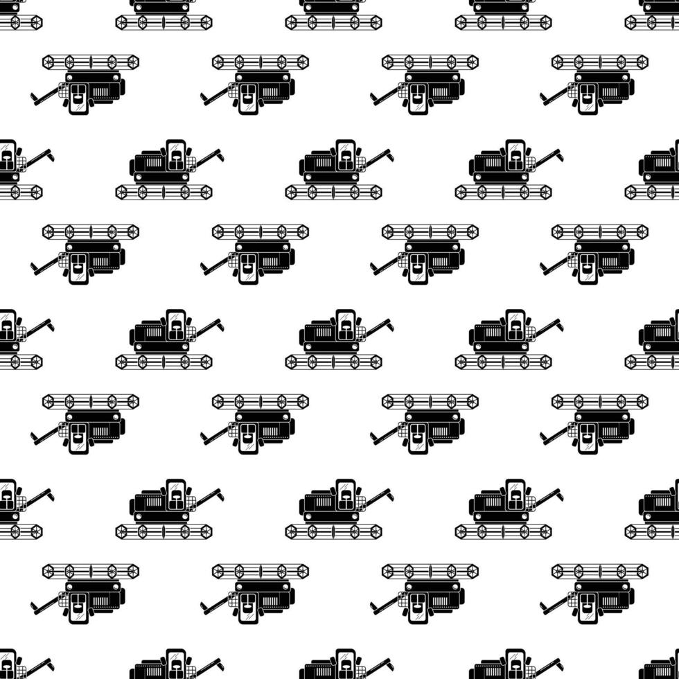 Wheat harvester pattern seamless vector