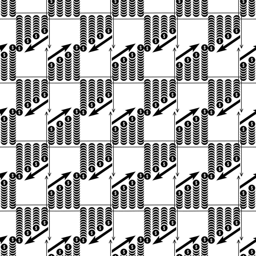 Money coins graph pattern seamless vector