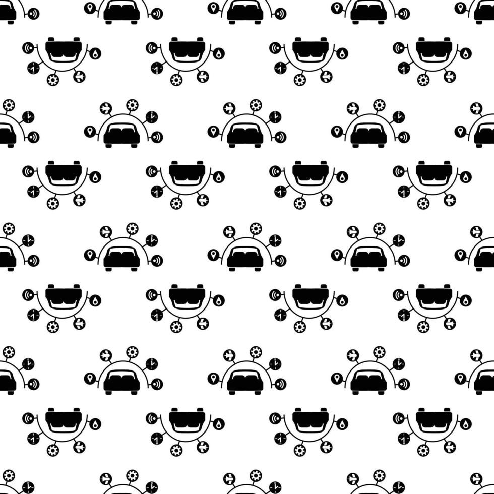 Driverless car pattern seamless vector