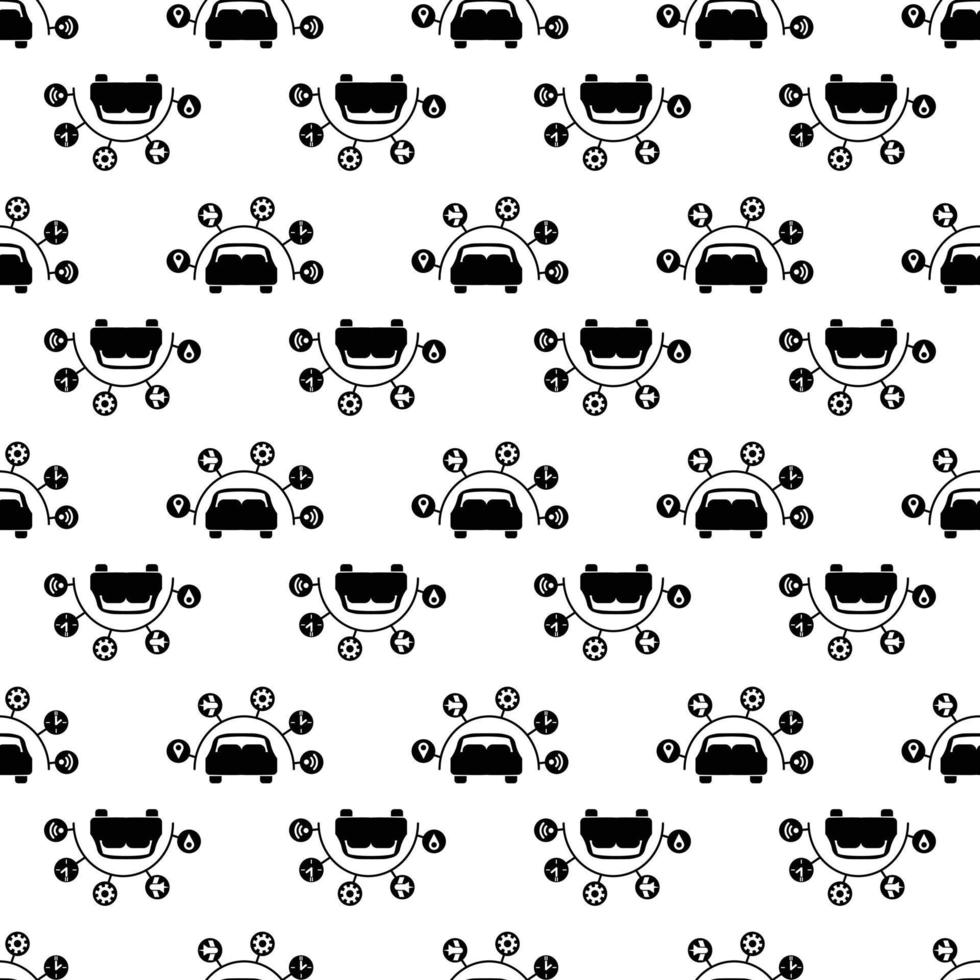 Driverless car pattern seamless vector