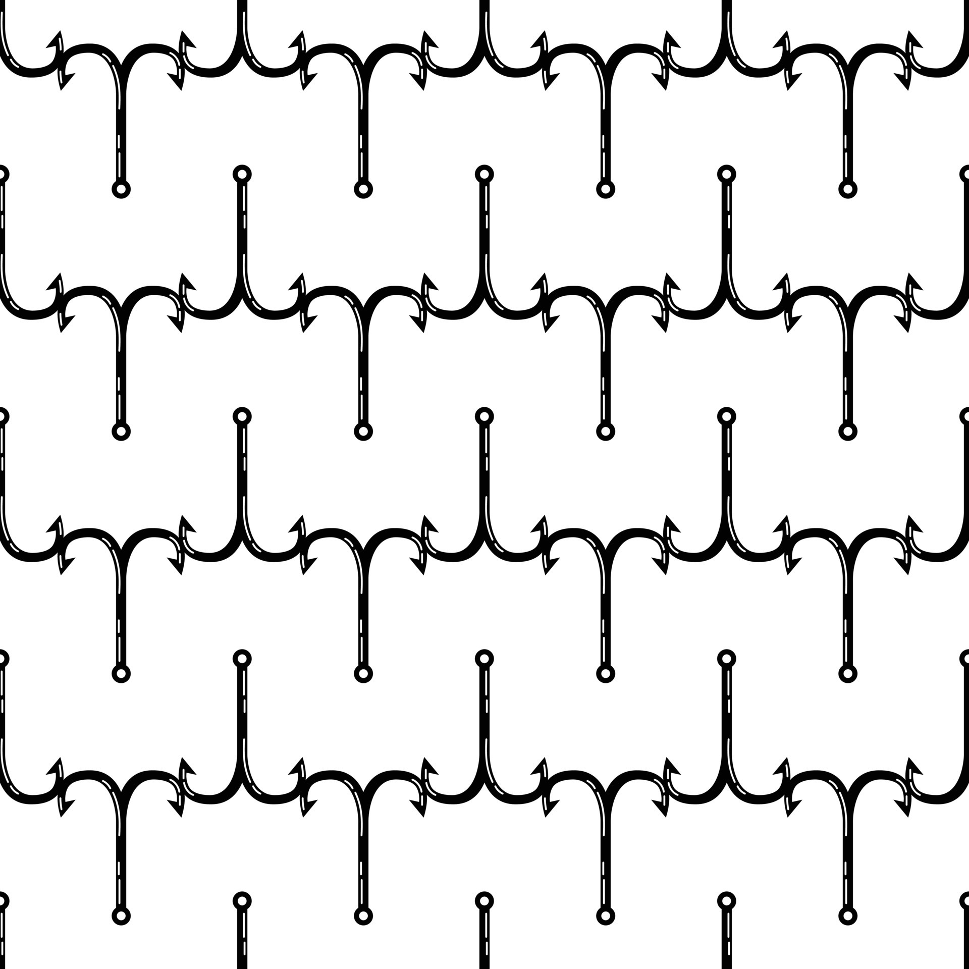Double fishing hook pattern seamless vector 15881494 Vector Art at