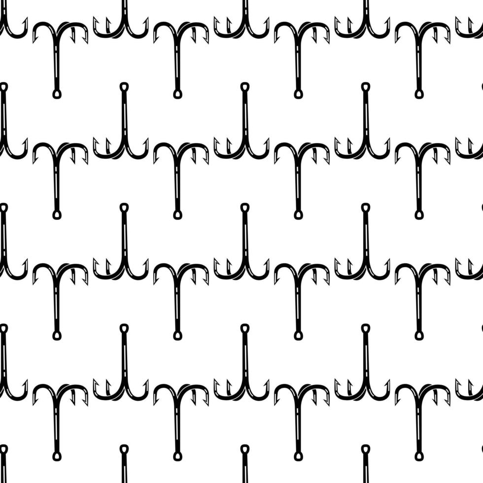 Steel fishing hook pattern seamless vector