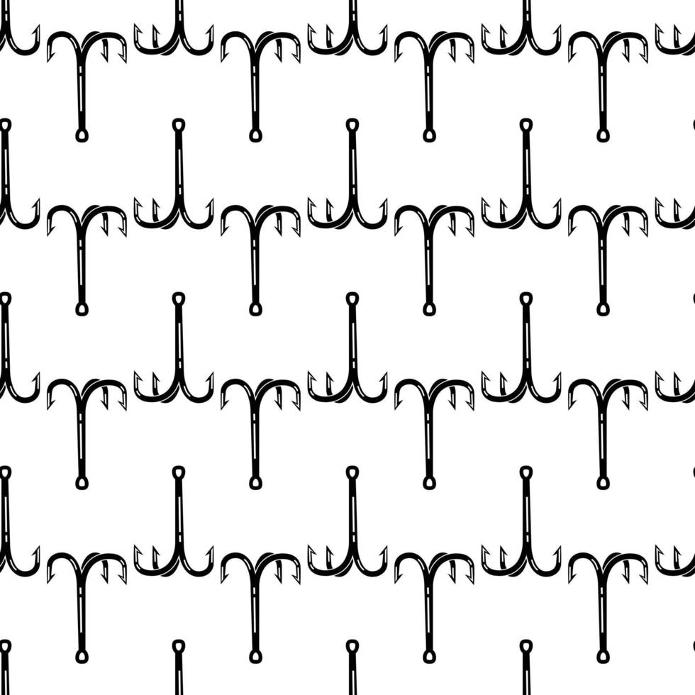 Steel fishing hook pattern seamless vector