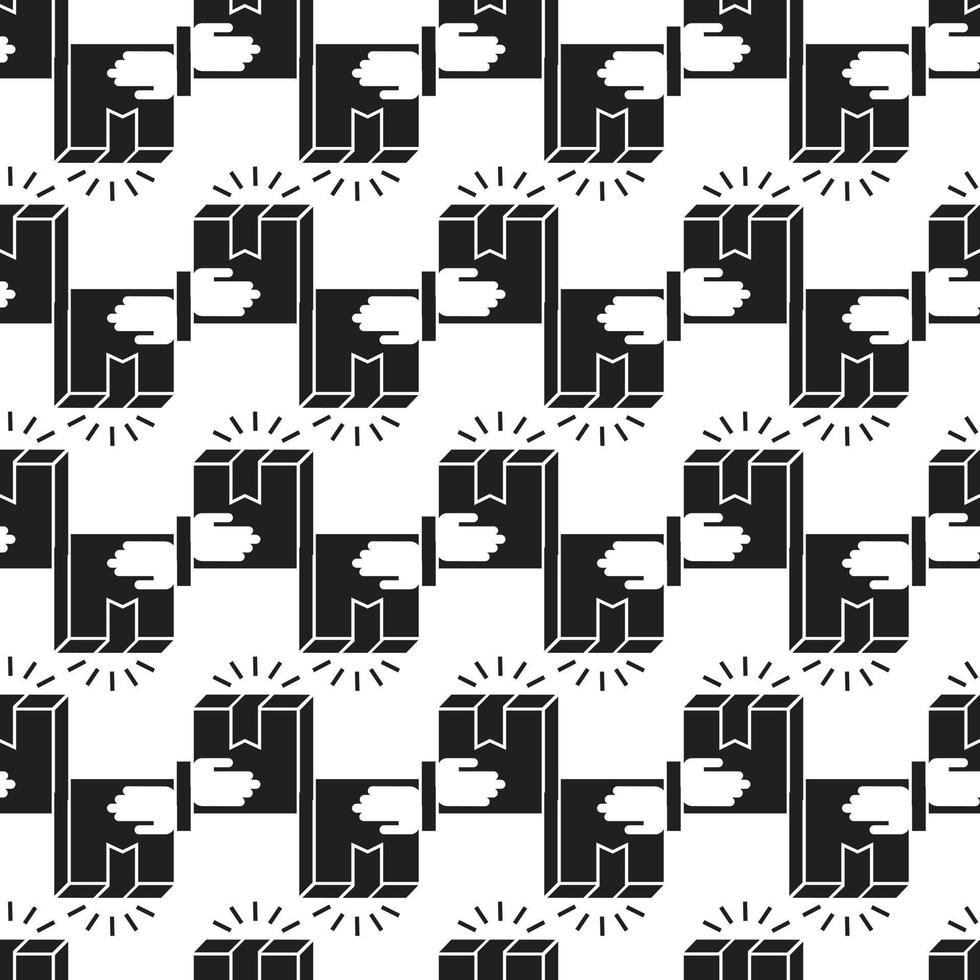 Hand delivery box pattern seamless vector