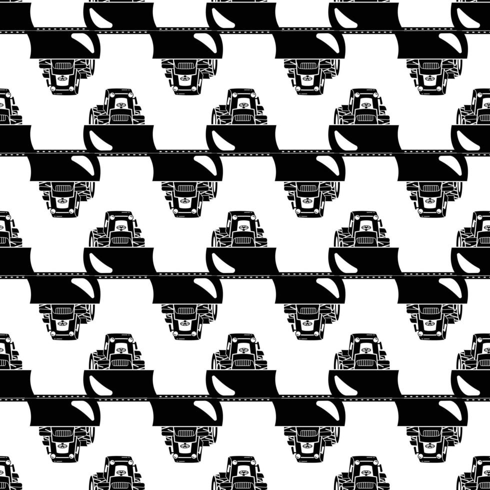 Tractor bulldozer pattern seamless vector