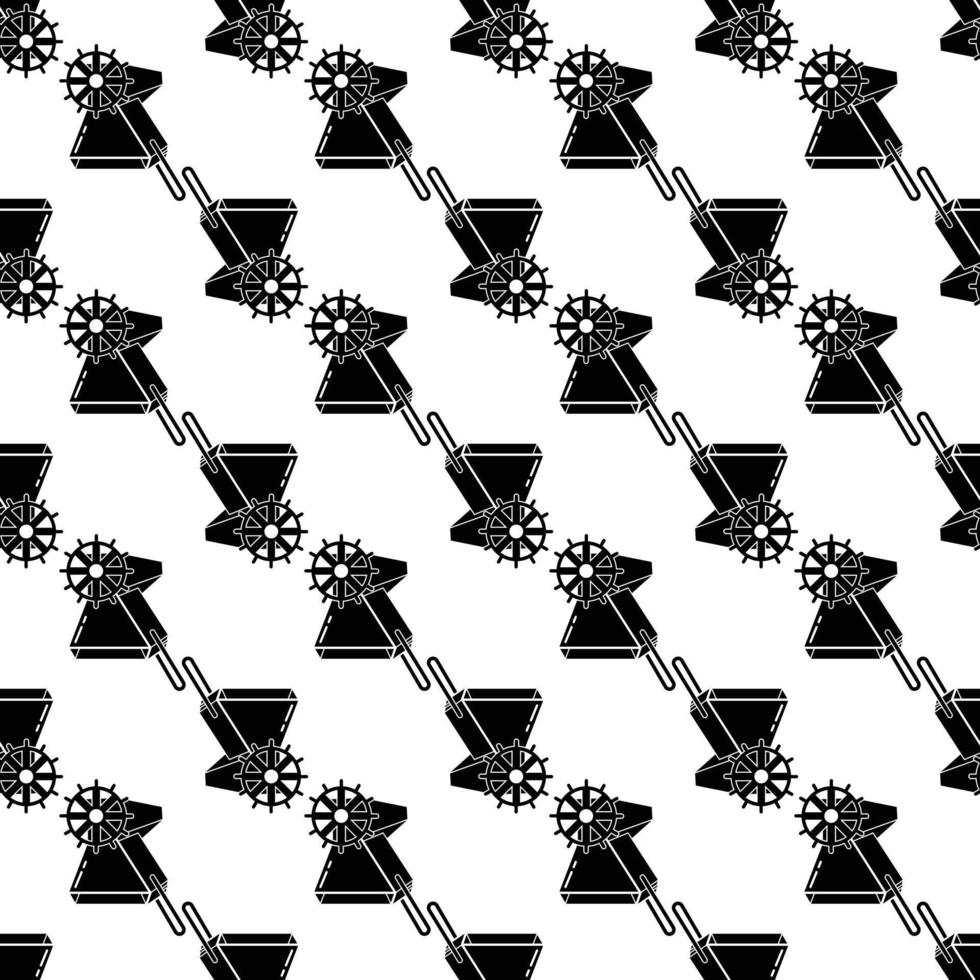 Mechanical hand seeder pattern seamless vector