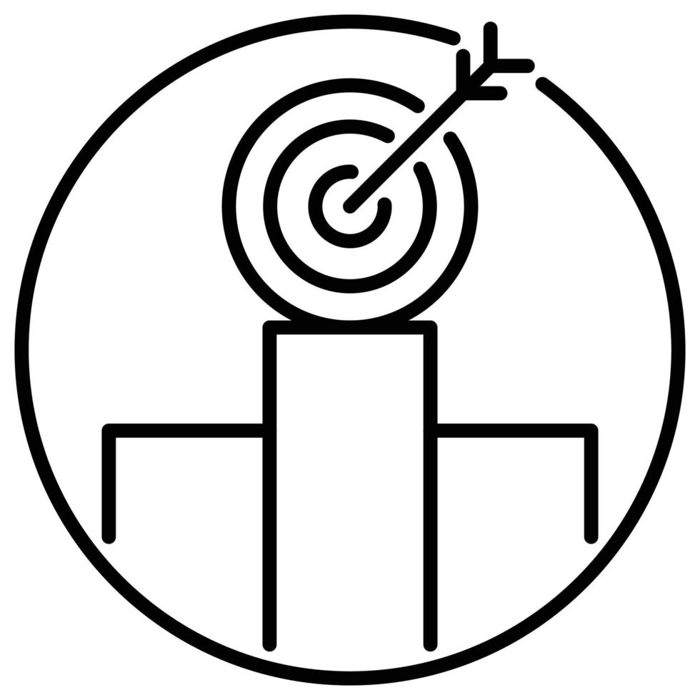 Outline icon for business target goal. vector