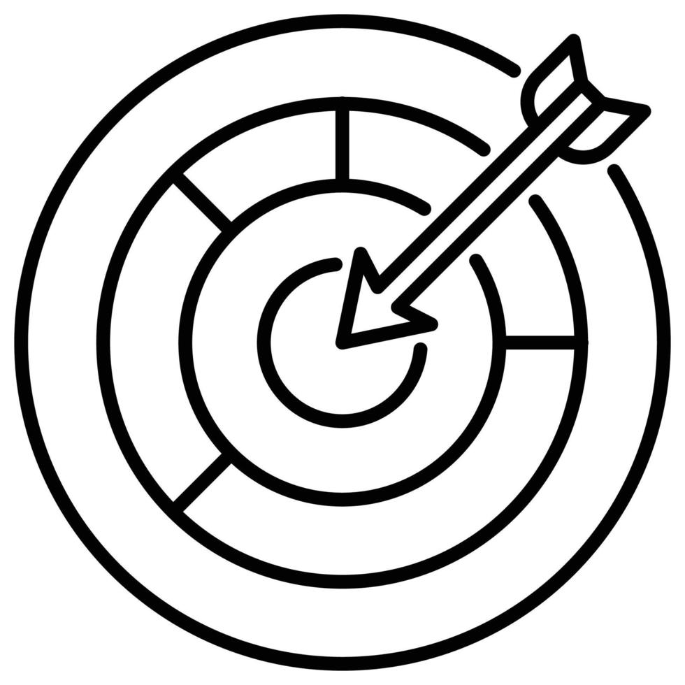 Outline icon for dartboard. vector