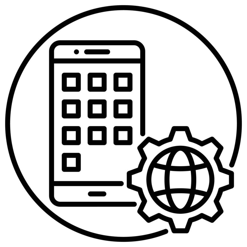 Outline icon for user interface mobile apps. vector