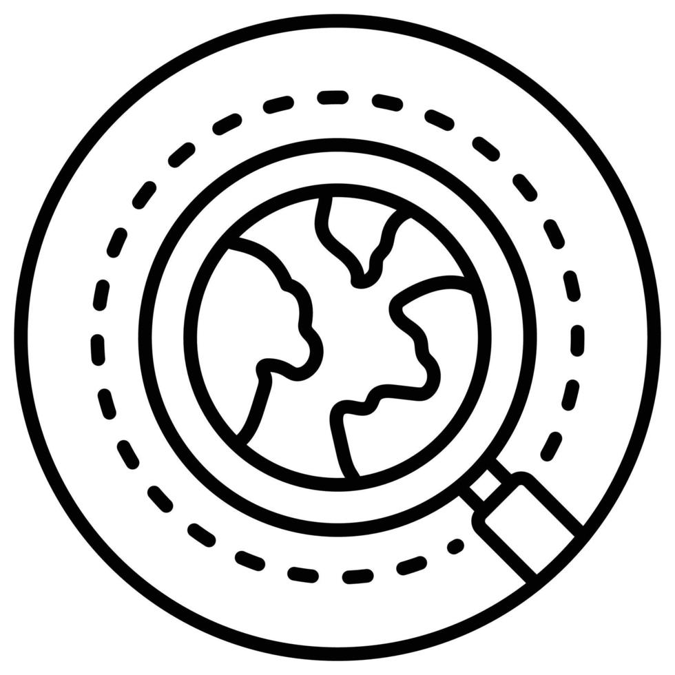 Outline icon for world seo. vector