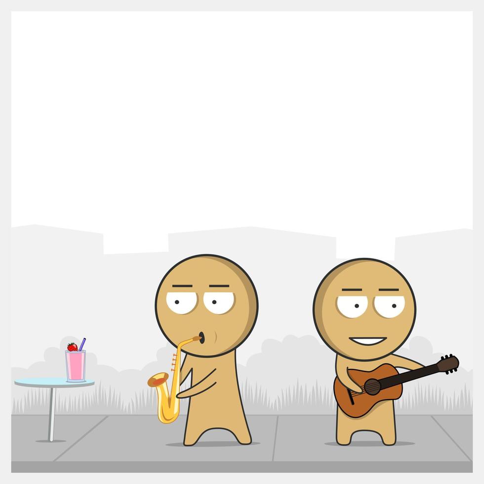 Musicians perform at the show vector