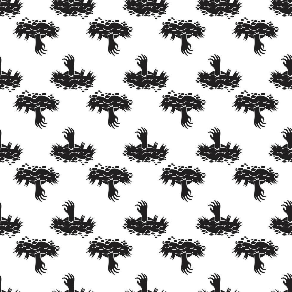 Zombie ground hand pattern seamless vector