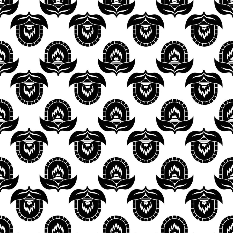 Fireplace eco pattern seamless vector