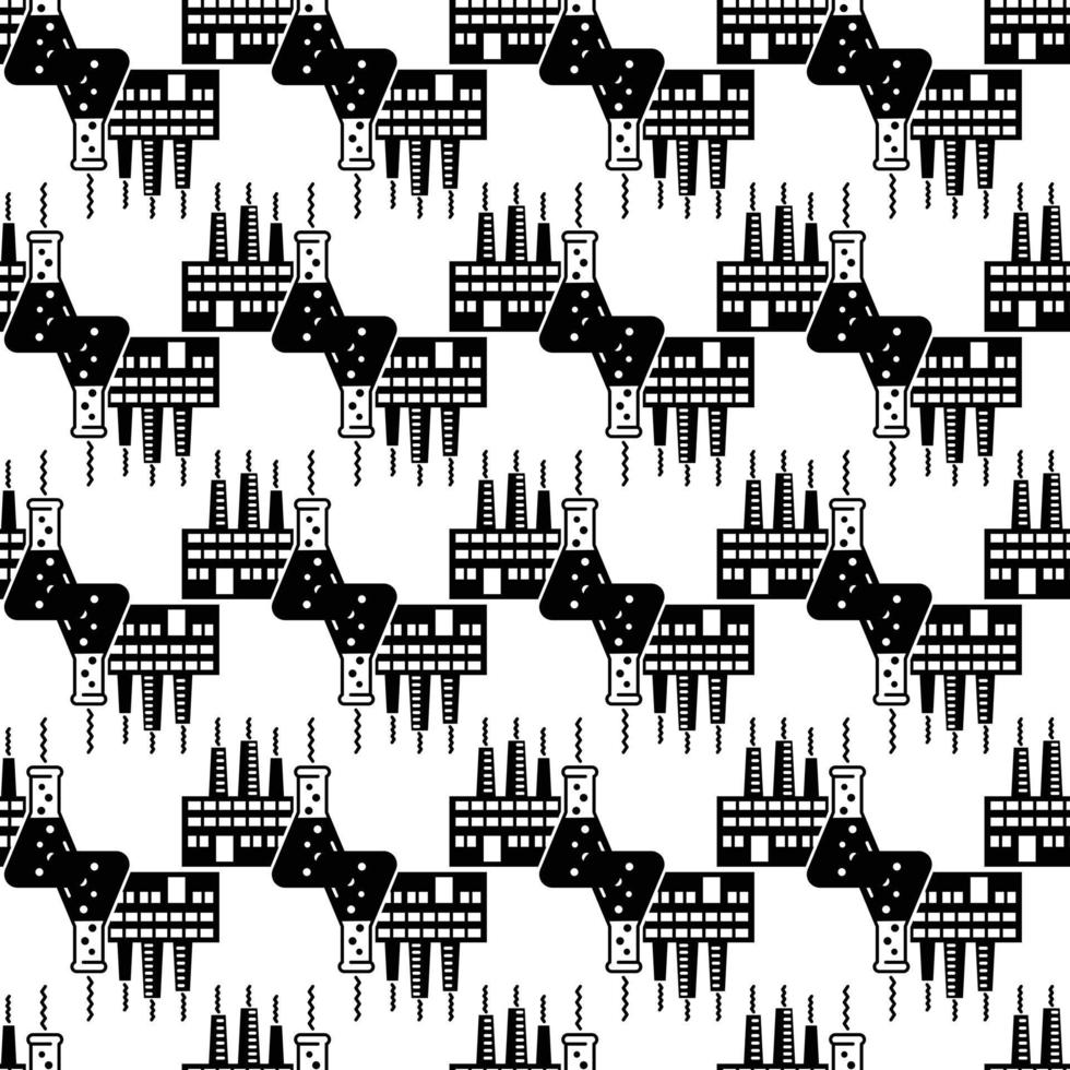 Chemistry flask factory pattern seamless vector