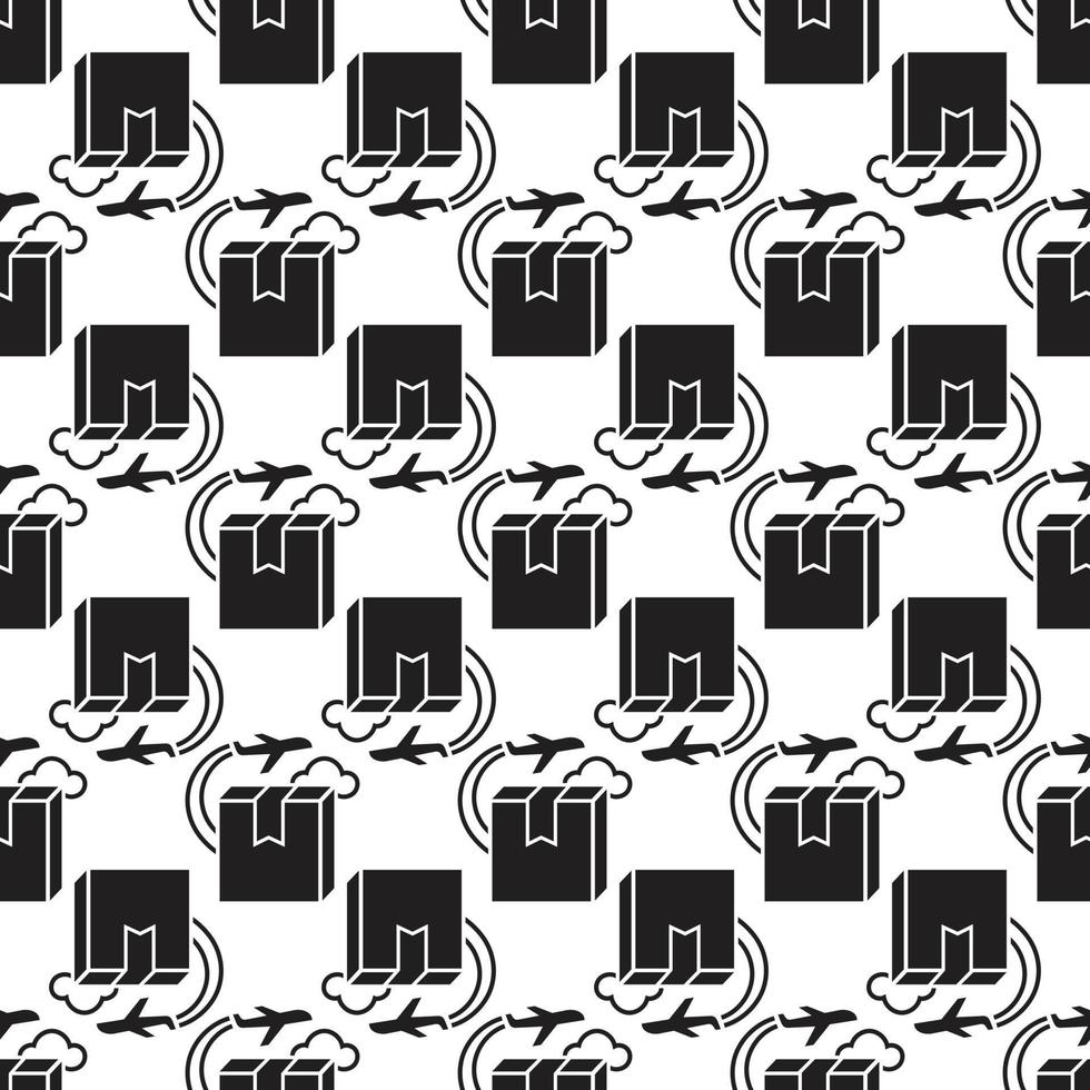 Plane delivery box pattern seamless vector