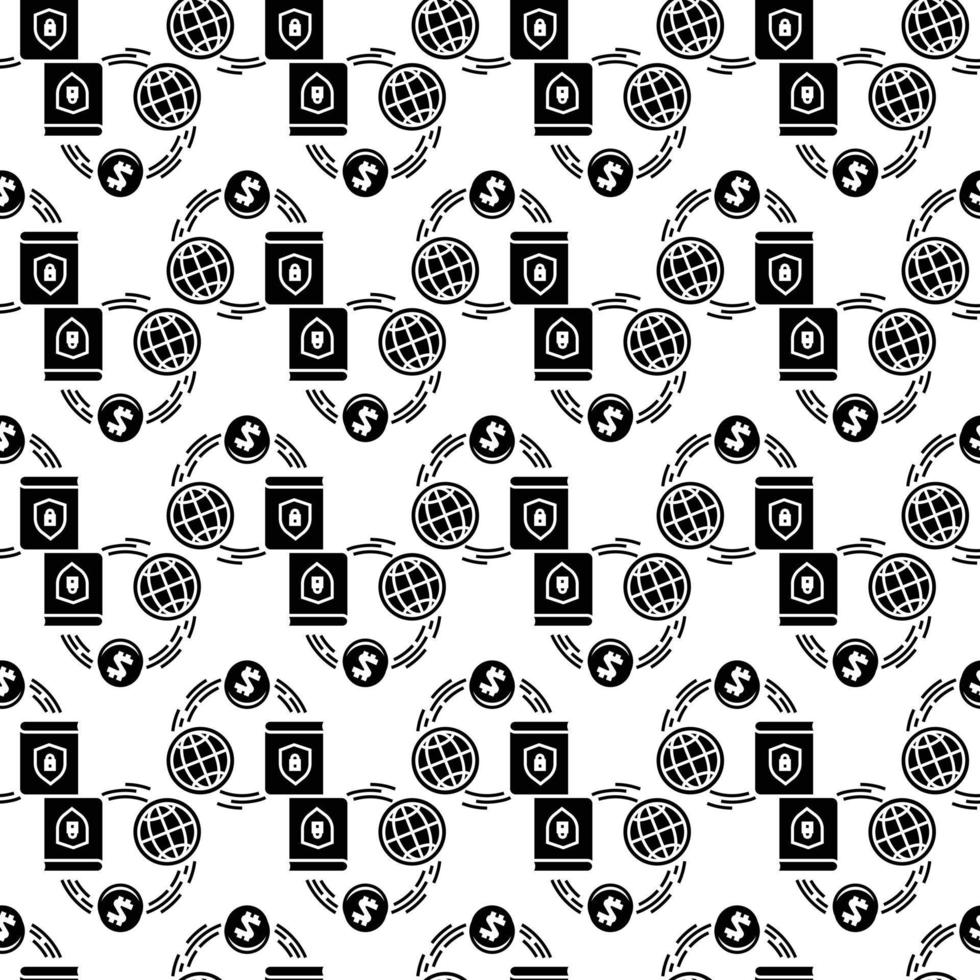 Global finance circle pattern seamless vector
