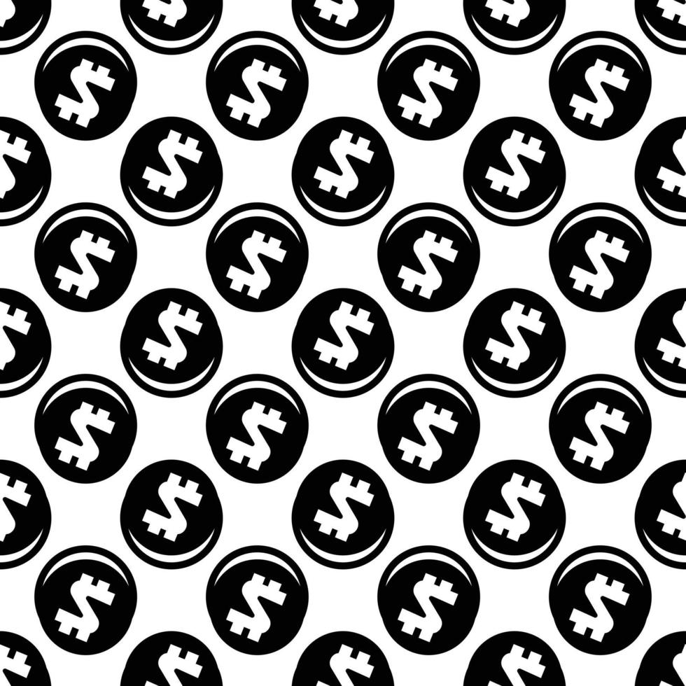 Dollar coin pattern seamless vector