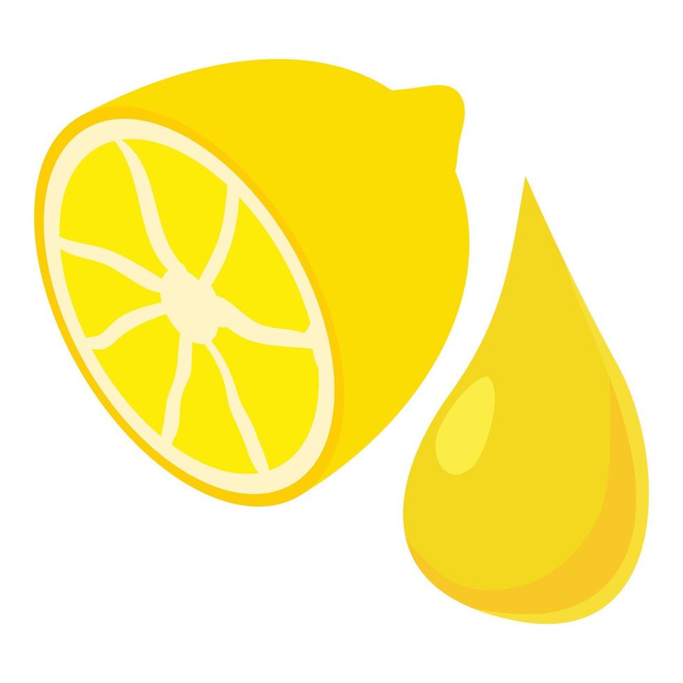 Food ingredient icon isometric vector. Fresh ripe lemon and natural organic oil vector