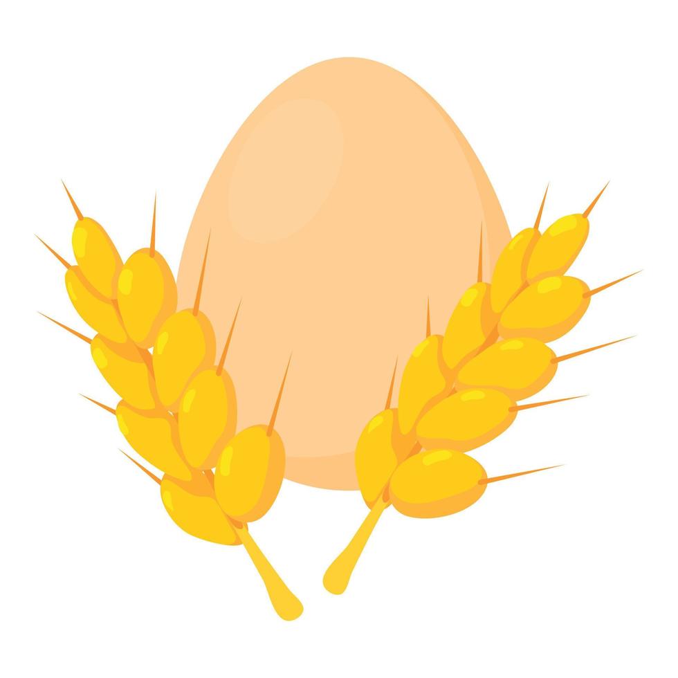 Baking ingredient icon isometric vector. Organic wheat ear and fresh chicken egg vector