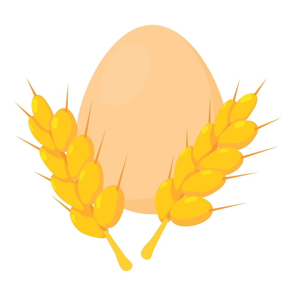 icono de ingrediente para hornear vector isométrico. espiga de trigo orgánico y huevo de gallina fresco