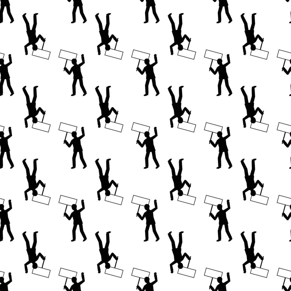 Man protest hand banner pattern seamless vector