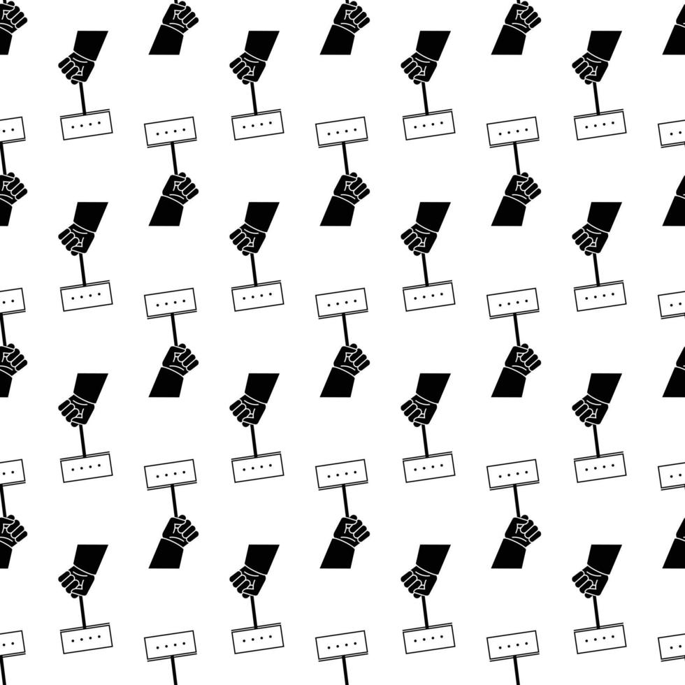 Banner hand up pattern seamless vector