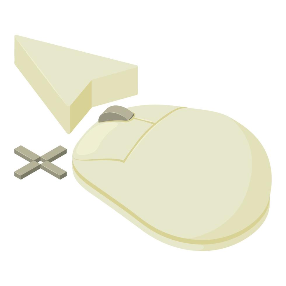 vector isométrico del icono del ratón de la computadora. cursor de flecha y mouse de computadora inalámbrico