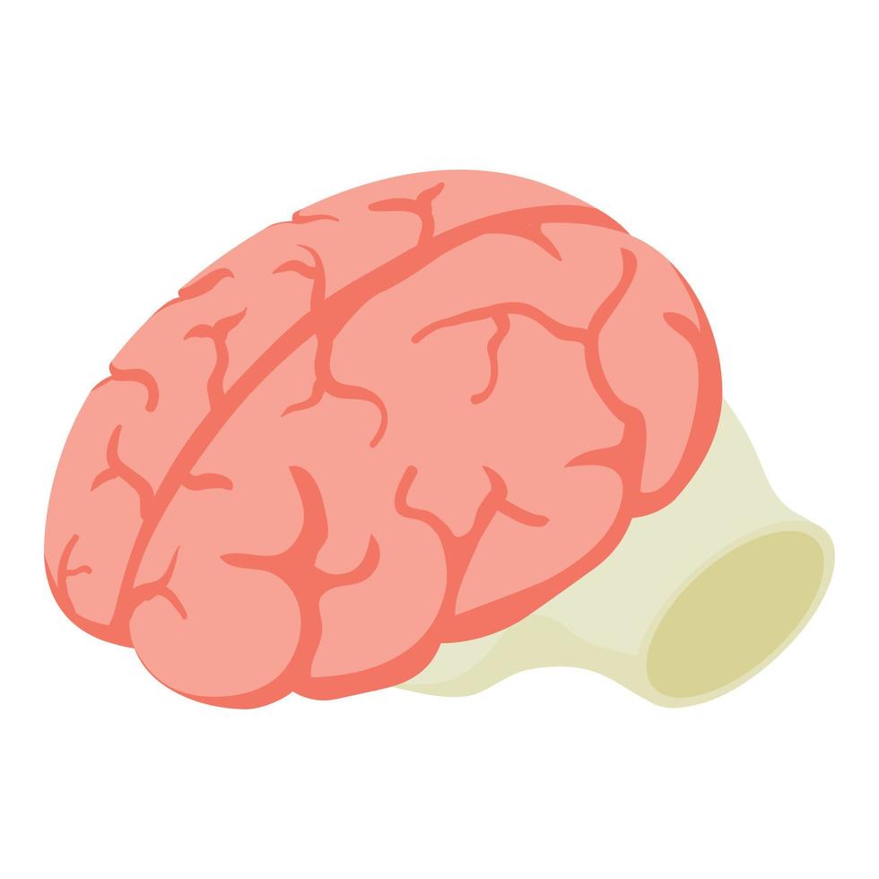 icono de propiedad intelectual vector isométrico. mano que sostiene un icono del cerebro humano