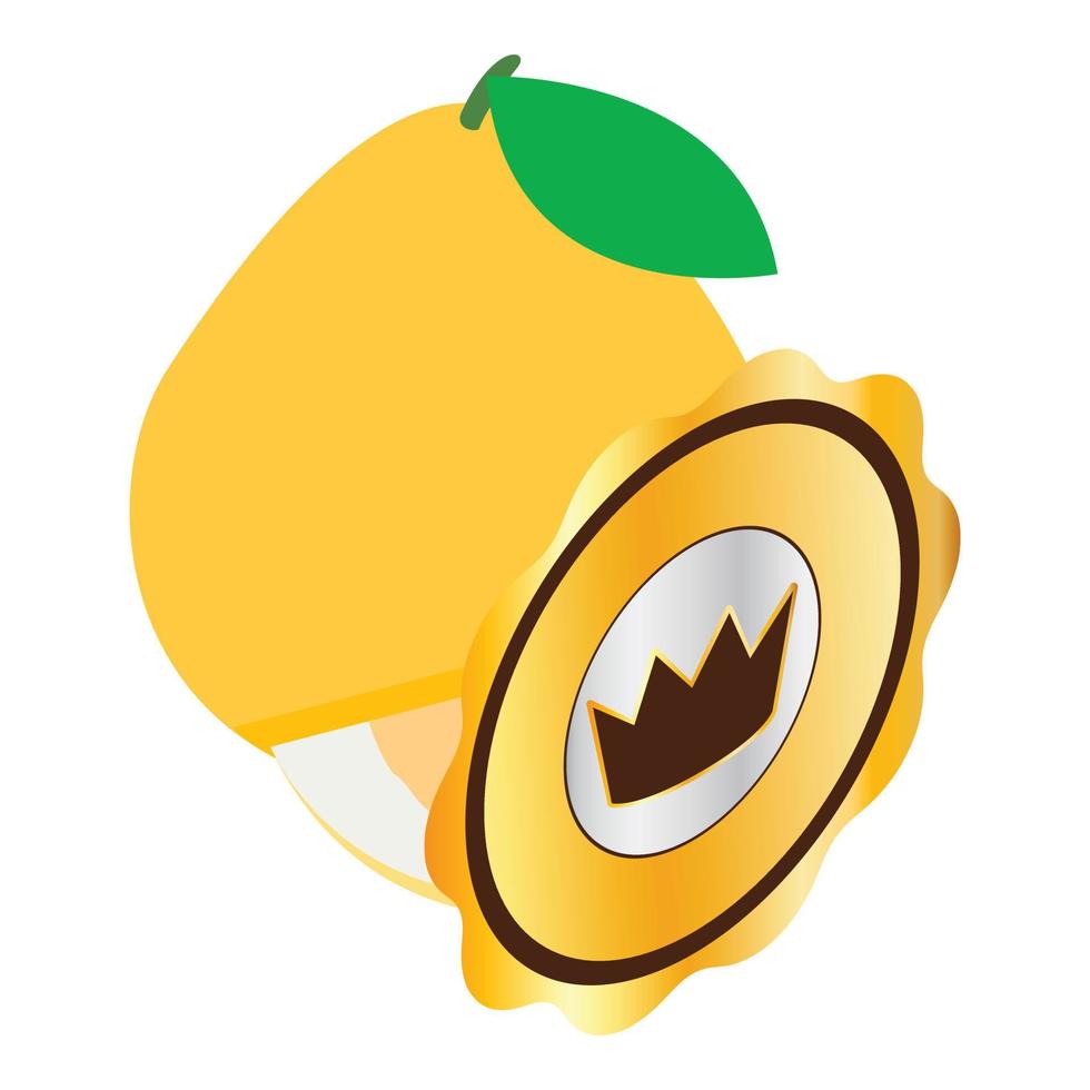 Pomelo icon isometric vector. Yellow exotic royal fruit vector