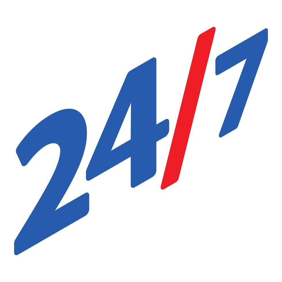 Twenty four seven icon isometric vector. Twenty four hour seven day vector