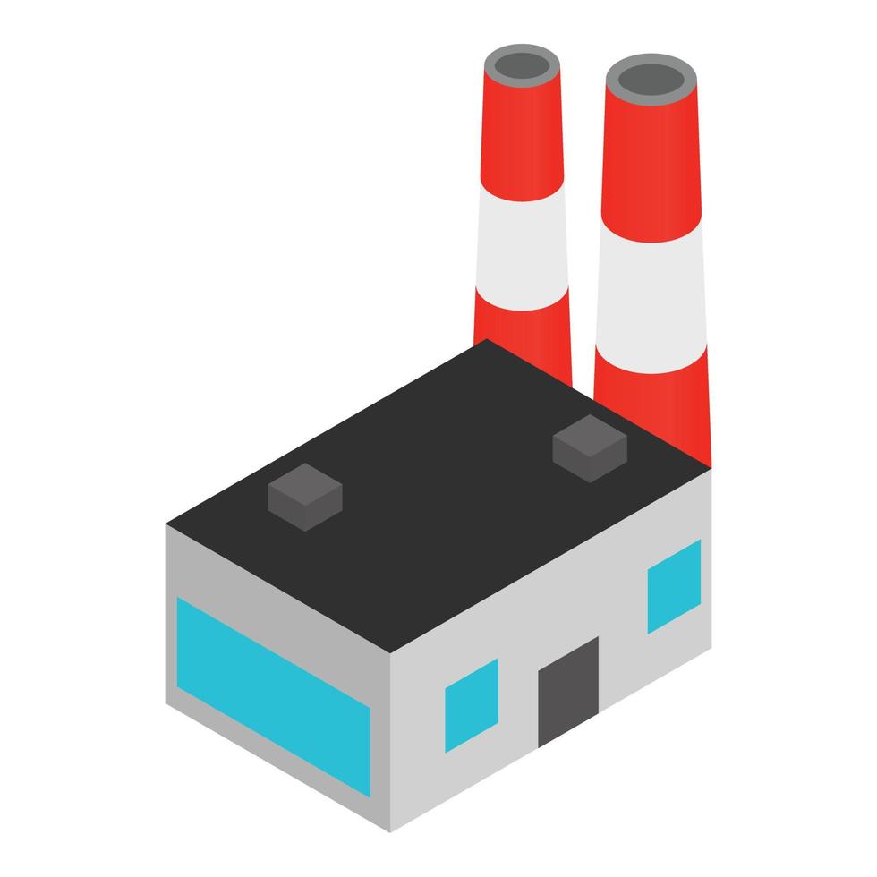 Power plant icon isometric vector. Industrial building electricity production vector