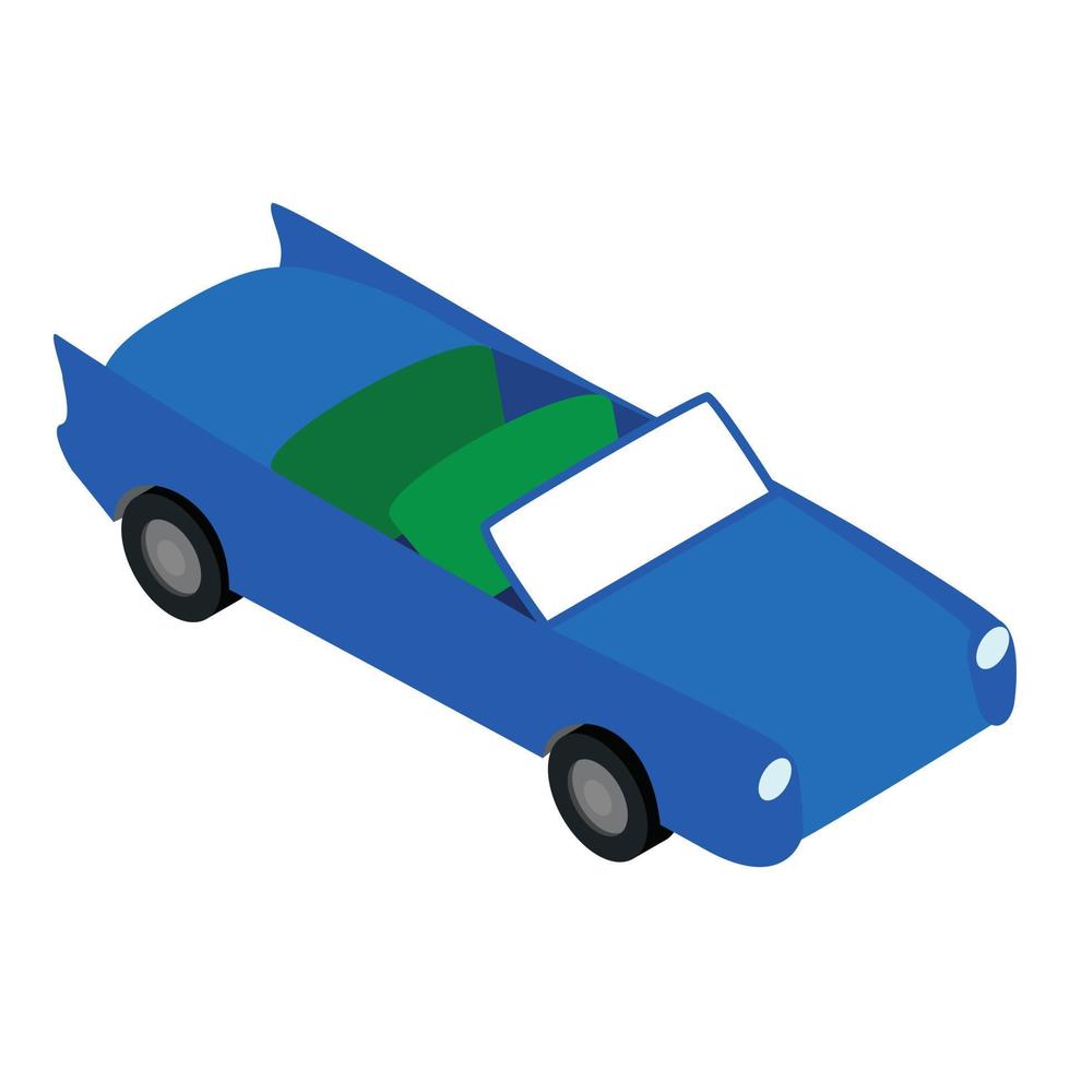 icono de cabriolet vector isométrico. coche descapotable azul sin techo