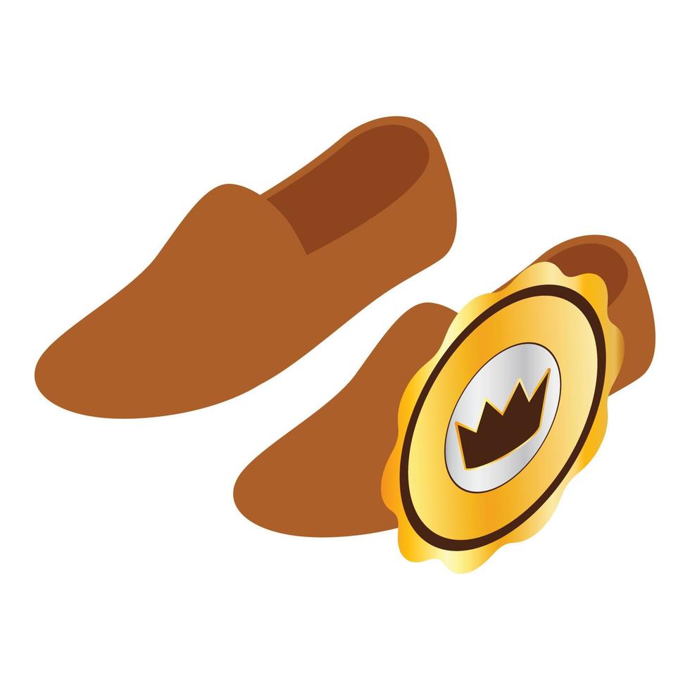 icono de mocasines marrones vector isométrico. mocasin hombre ante marron