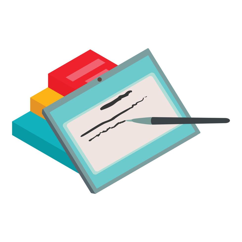 Online studying icon, isometric style vector