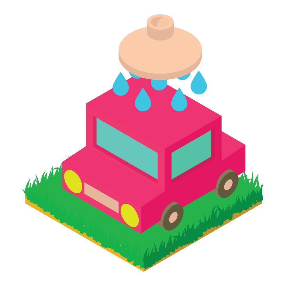 Car wash icon isometric vector. Personal transport vector