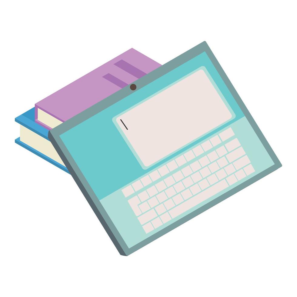 Online library icon, isometric style vector
