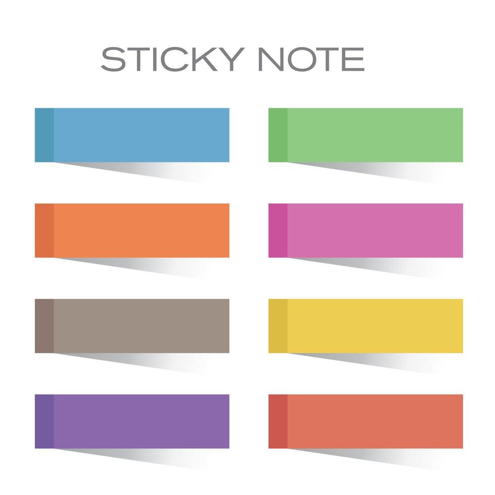 Sticky note with flat color vector illustation