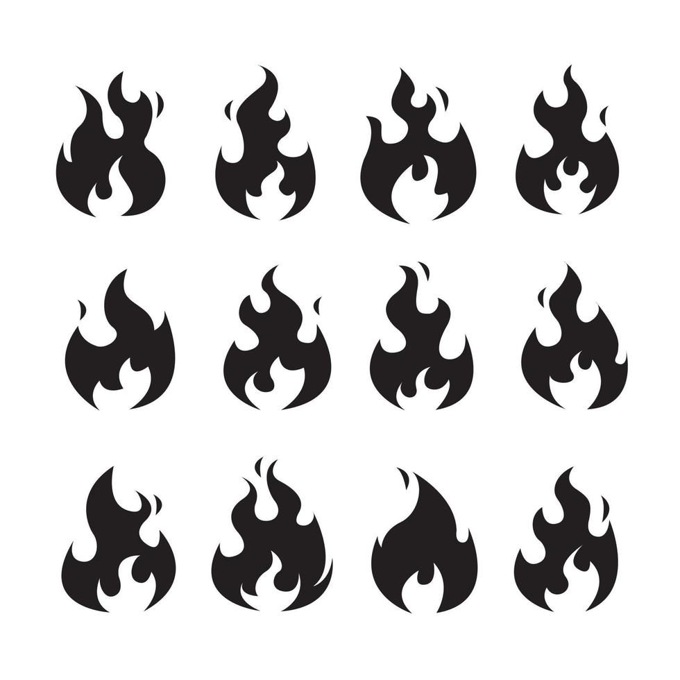 Fire silhouettes set vector illustrationPrint