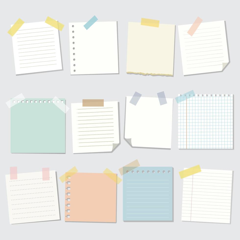 Collection of sticky note vector illustration