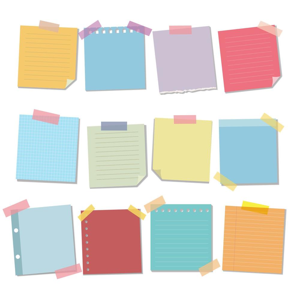 Collection of sticky note vector illustration