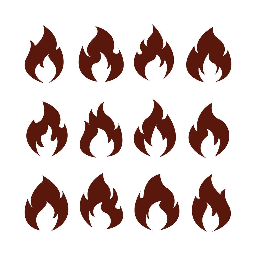conjunto de ilustración de vector de icono de fuego