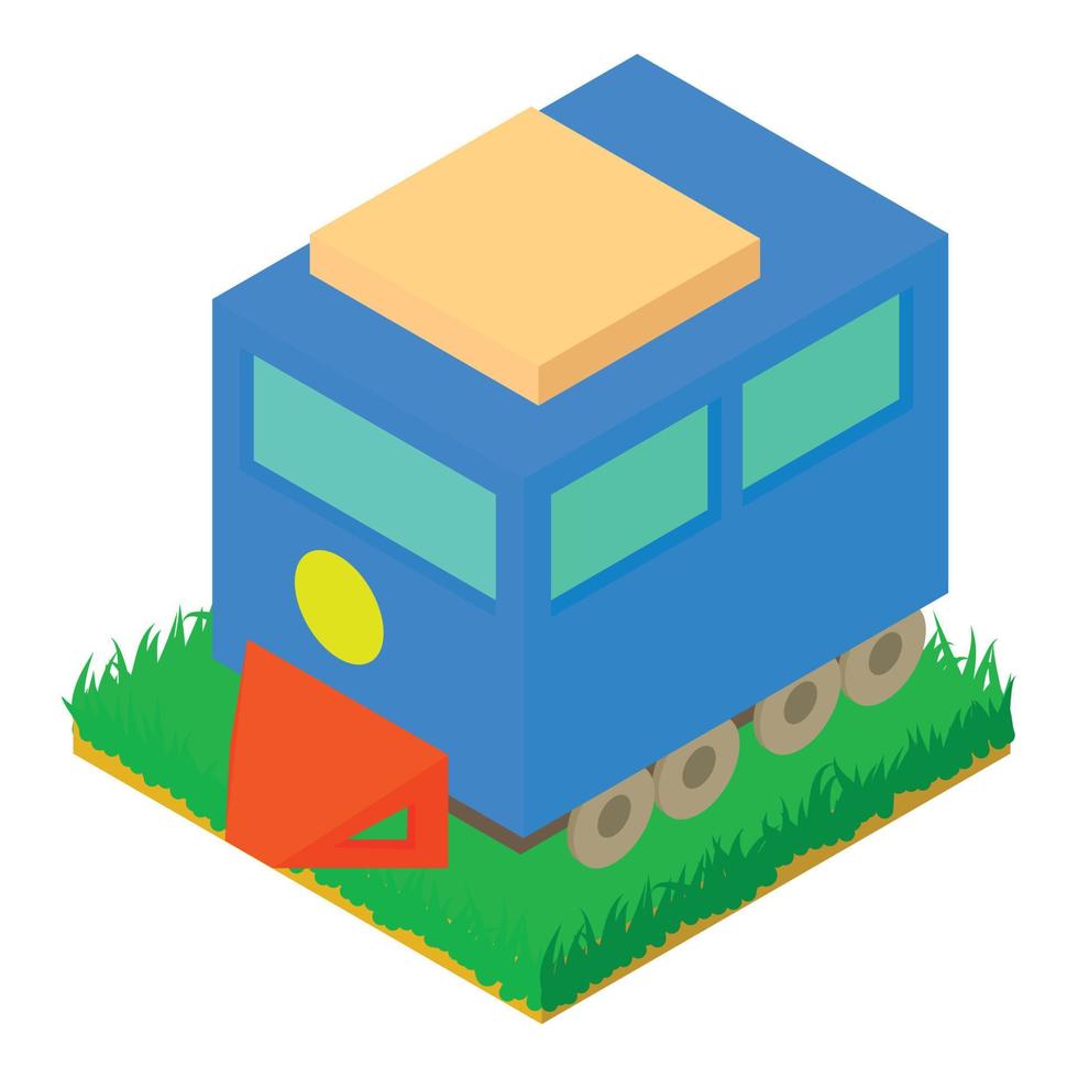 Locomotive icon isometric vector. Train vector
