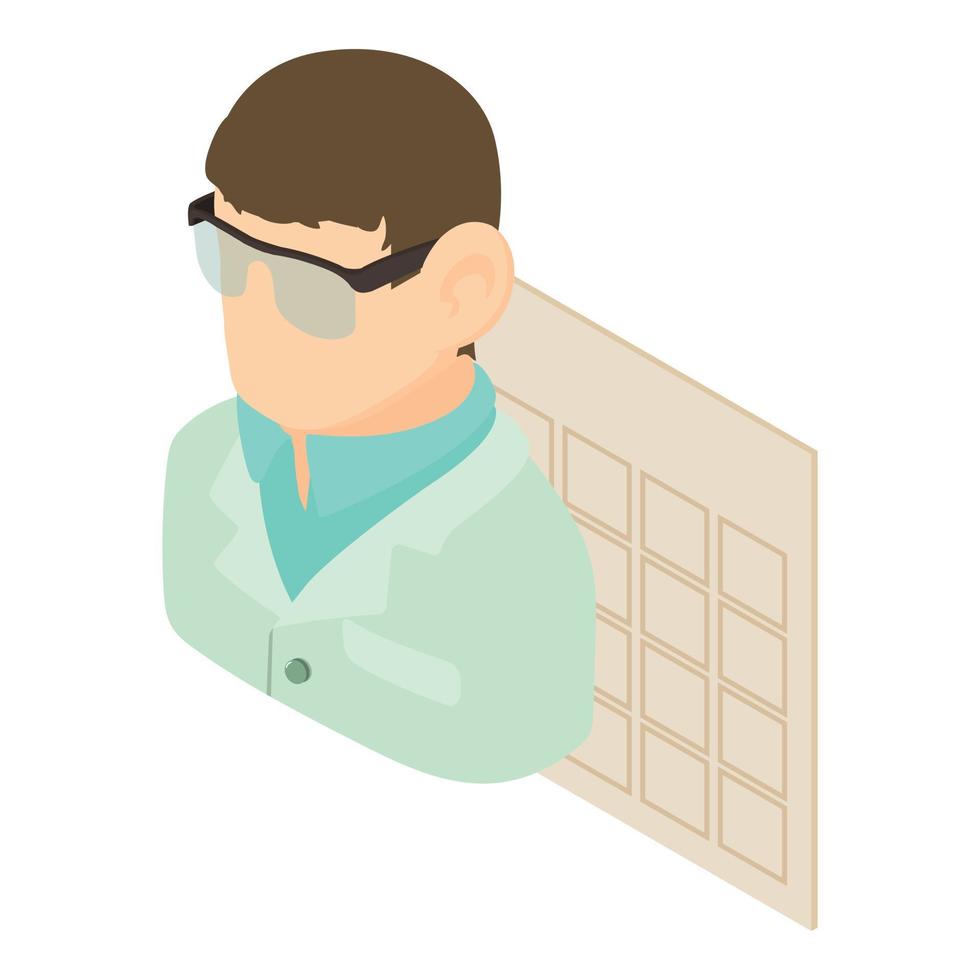 Medical internship icon isometric vector. Intern male near calendar vector