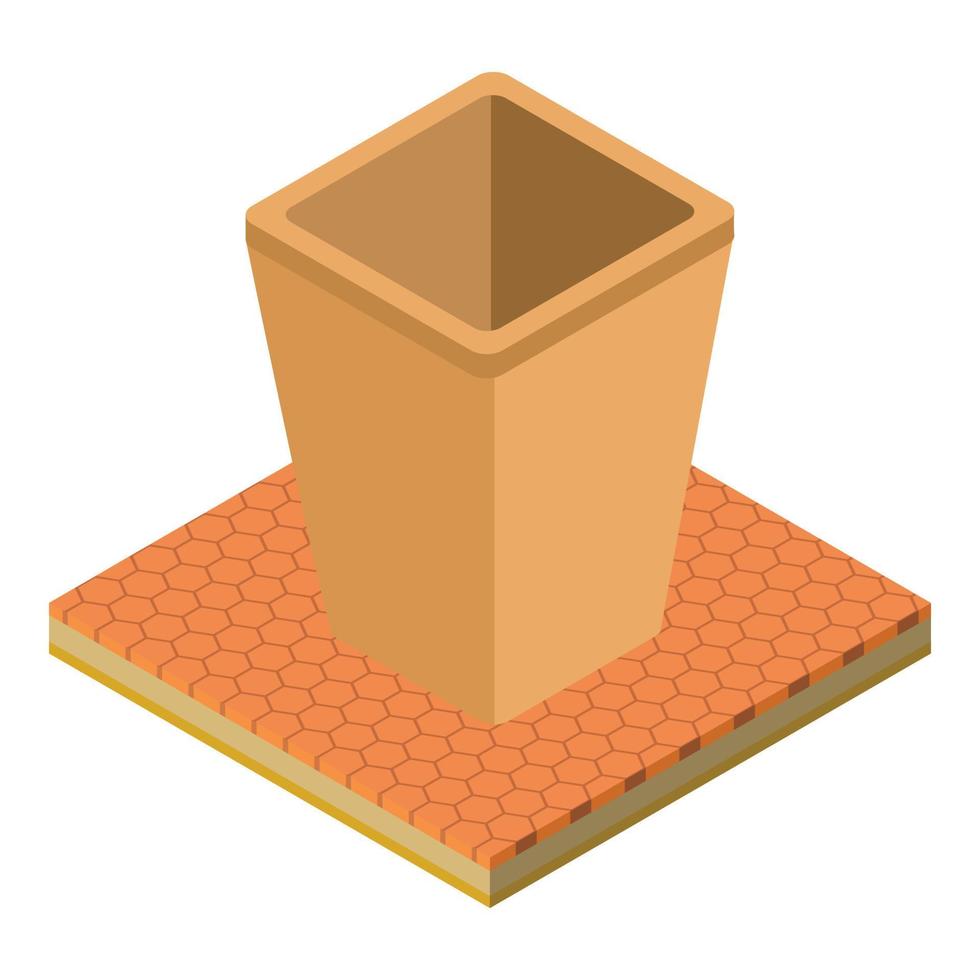 Waste container icon, isometric style vector